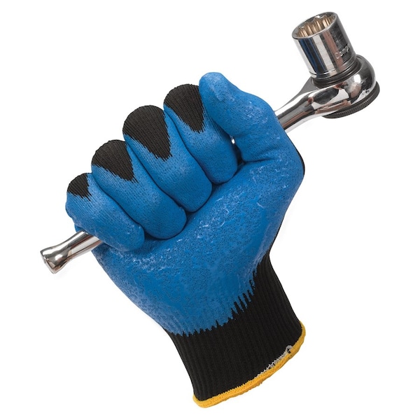 Gloves, Nitrile Coated, Extra-Large, 60PR/CT, Black/Blue, PK5